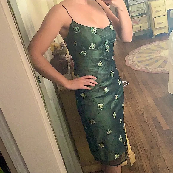 VINTAGE BETSEY JOHNSON MESH COCKTAIL MIDI DRESS 90s Y2K NWT MADMEN S 2 4 - Picture 2 of 11